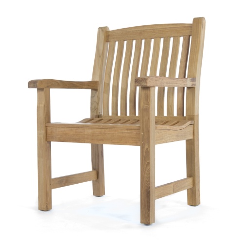 12218 Veranda Teak Armchair angled front view on white background