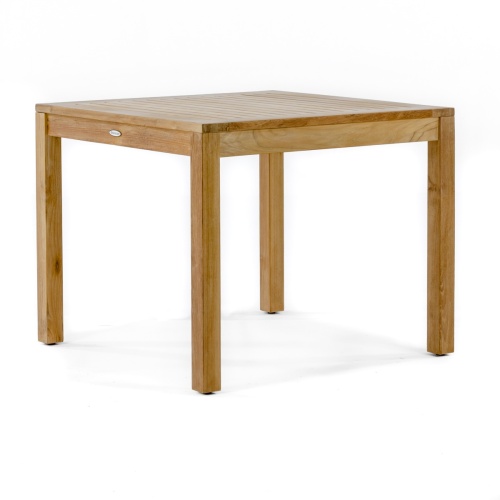 15005 Brunswick teak 36 inch square dining table angled view on white background