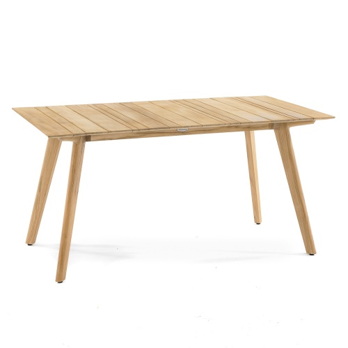 70566 Surf teak 5 foot rectangular dining table side angled on white background