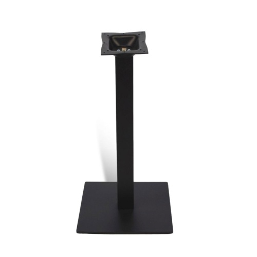 70686 Laguna high bar black powder coated metal bar table base side view on white background 