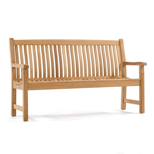13618 Veranda 5 foot Teak Bench angled view on white background