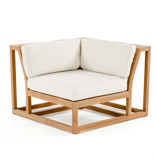 12800 maya teak corner frame with cushions front view on white background