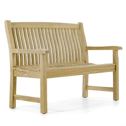 13218 Veranda Teak 4 foot Bench angled on white background