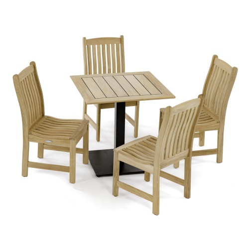 15483 Vogue 30 inch square table top showing Sikaflex Marine Sealant between slats close up view
