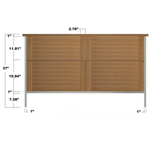28225RF Vogue teak and stainless steel Sideboard front view autocad on white background