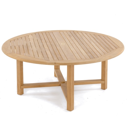 15348 Buckingham Teak Table in angled top view on white background