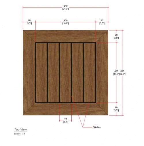teak hightop table square