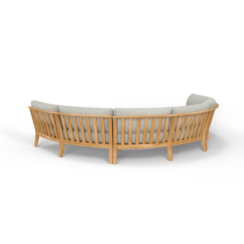 70869 Kafelonia 4 pc Round Sofa Set of 3 Kafelonia Sofa Sectional Benches and 36 inch round Coffee Table showing back view on a white background 