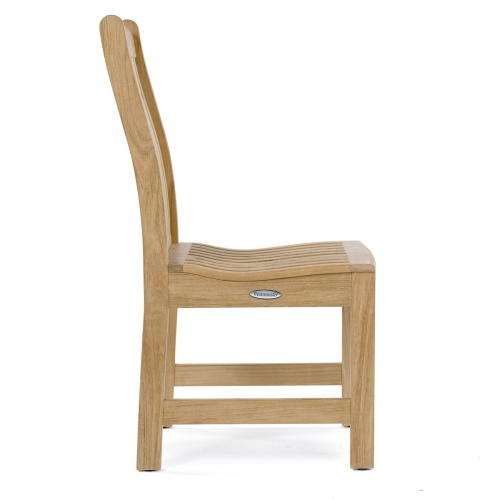 11315 Veranda Teak Dining Chair in side profile on white background