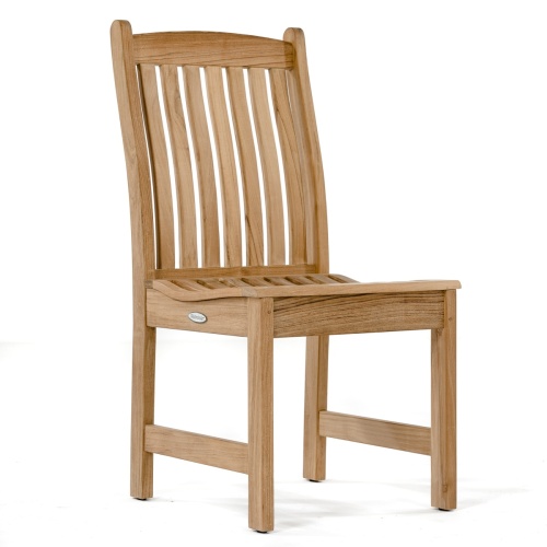70040 Veranda Hyatt teak dining side chair left angled on white background