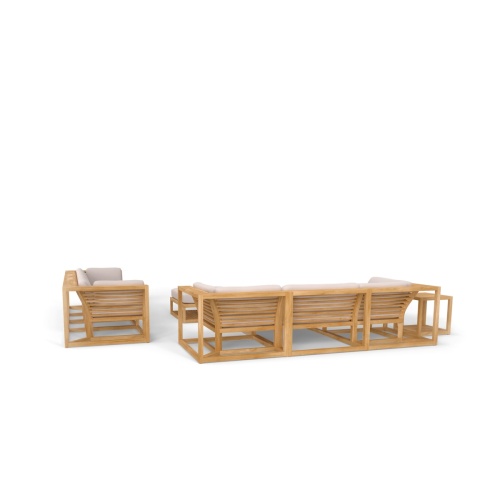 70233 Maya 7 pc Sectional Furniture Set in angled back view on white background