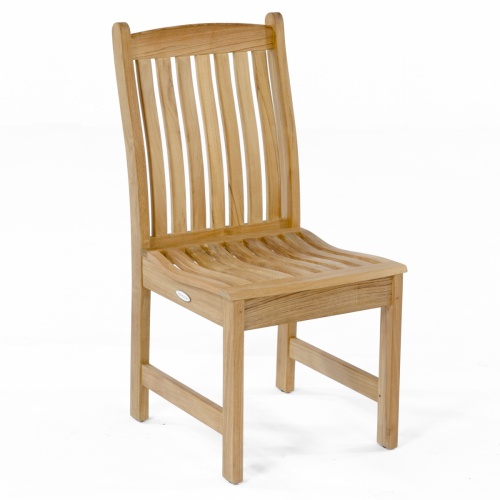 11315 Veranda Teak Dining Chair in angled front view on white background