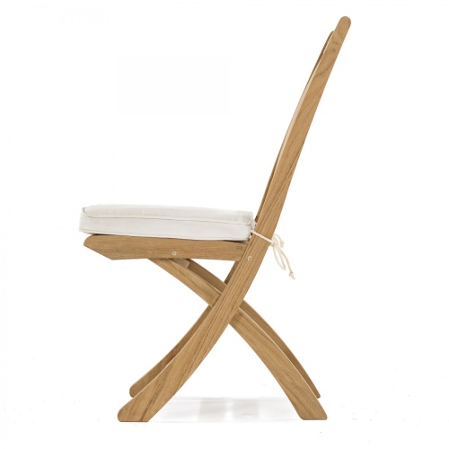 11602S Barbuda Folding Side Chair with optional canvas color seat cushion side profile on white background