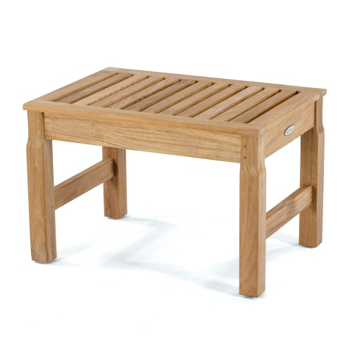 18603 Brunswick teak 24 inch stool angled view on white background