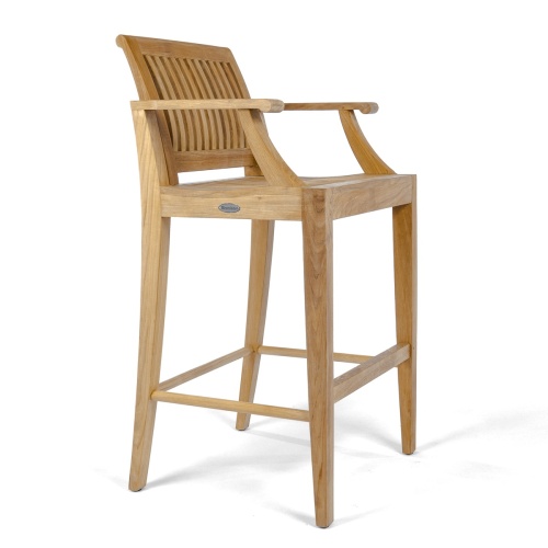 70644 Laguna teak bar armchair right side angled view on white background