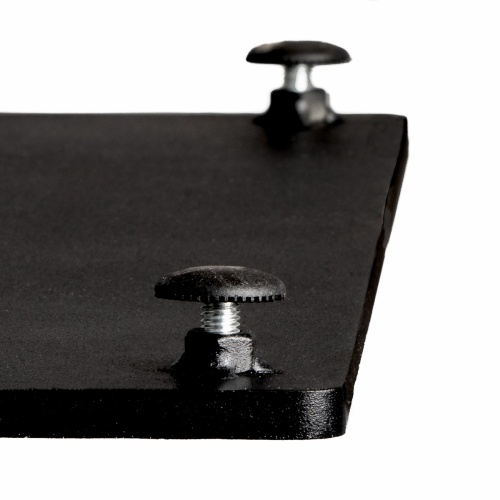 70700 Sussex dining table showing bottom of table base levelers on white background