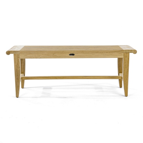 thumbnail image of 13915 Laguna 4 foot long teak Backless Bench side view on white background
