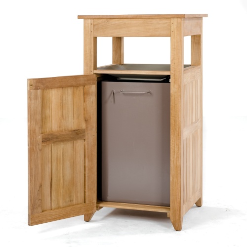 18167 palazzo three receptacle angled side view with open door showing insert on white background