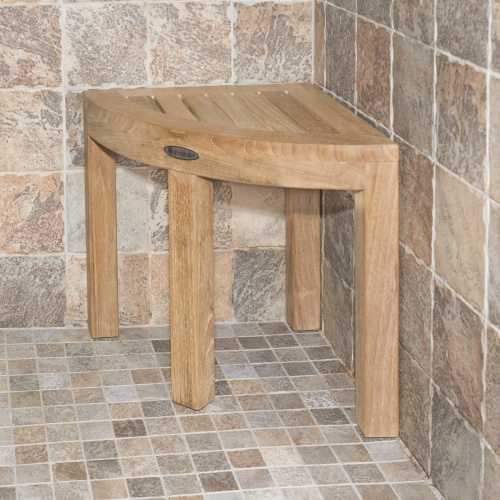 18818 Pacifica Corner Spa Stool in shower on tile