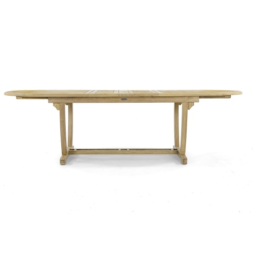 15504 Montserrat Teak Oval Table side profile on white background