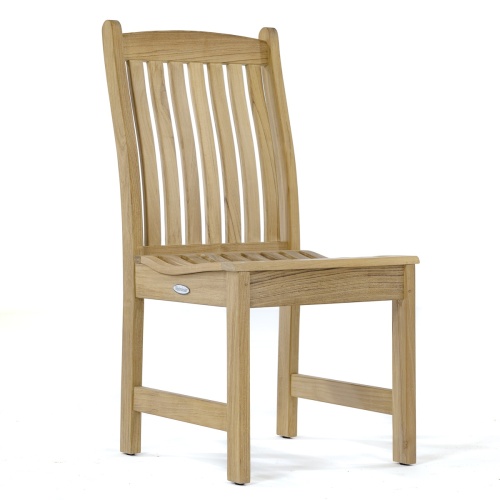 11315 Veranda Teak Dining Chair in angled front view on white background