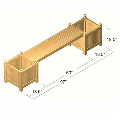 70071 double planter bench set autocad on white background