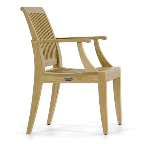 12810 Laguna Teak Dining Armchair in side view on white background