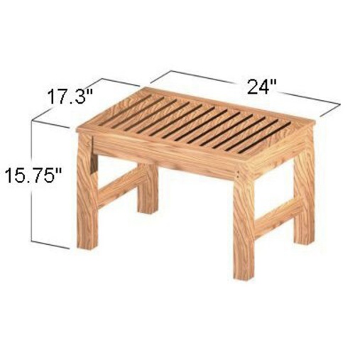 18603 Brunswick teak 24 inch stool angled view autocad on white background