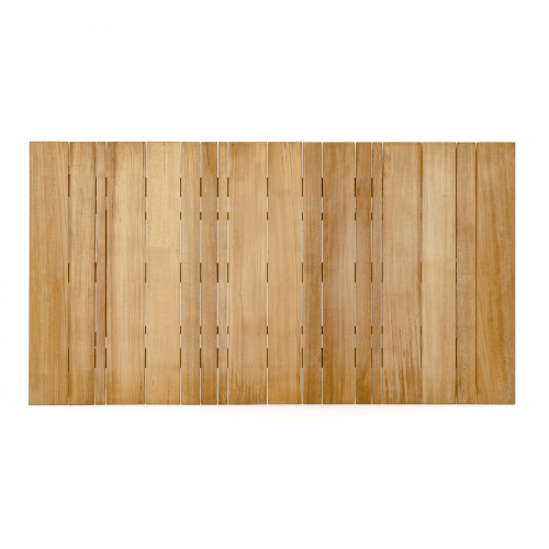 15917 Surf Teak 5 foot Rectangular Dining Table showing aerial view of table top on white background