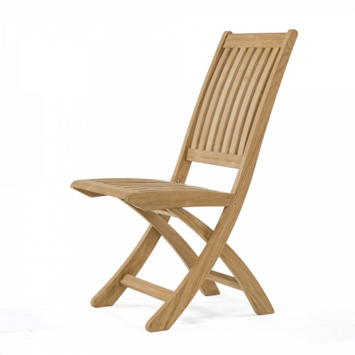 11602S Barbuda Teak Folding Chair left side view on white background