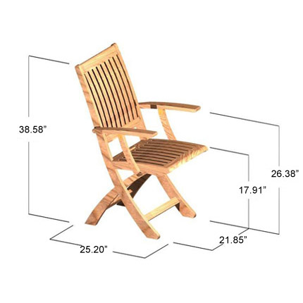 70576 Barbuda Pyramid teak folding armchair autocad on white background