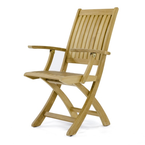 70623 Vogue Barbuda teak folding armchair left side facing front on white background