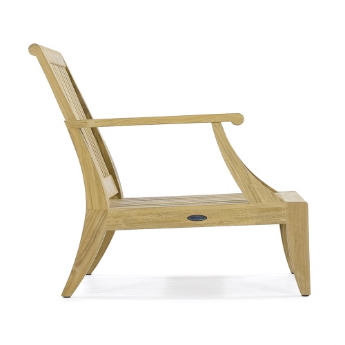 12152 Laguna Lounge Chair Teak Frame in side profile on a white background