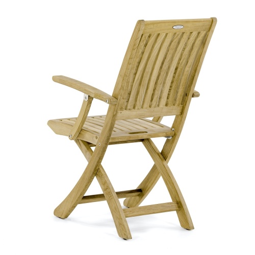 12602S Barbuda Teak Armchair in rear side view on white background