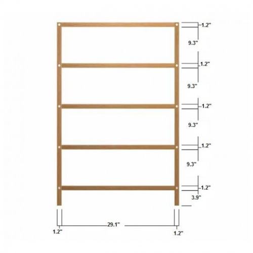 18221 Teak Storage Shelf 48 inch height autocad on white background