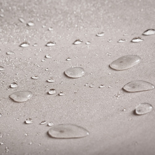 62800DP Maya Corner Sectional Cover showing closeup of water droplets on the repellant material of cover on white background