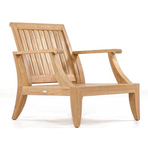 12152DP Laguna teak armchair frame side angled on white background