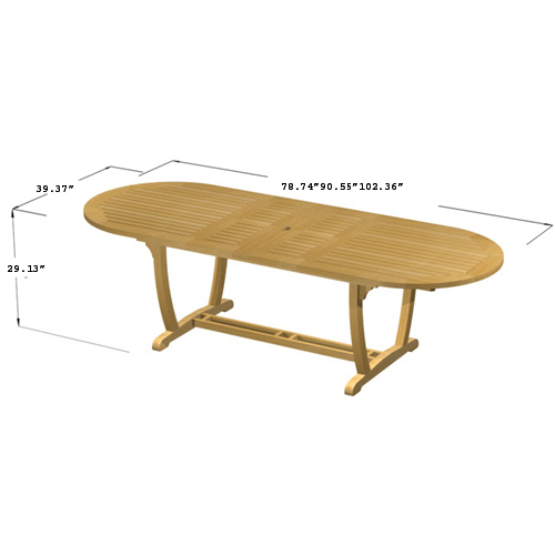 70163 Montserrat teak dining oval table autocad on white background