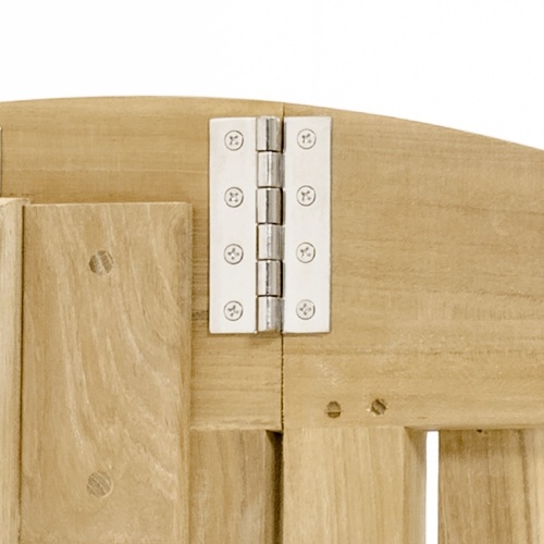 15867 Barbuda 60 inch round drop leaf Folding Dining Table underside showing closeup view of folding hinge on white background