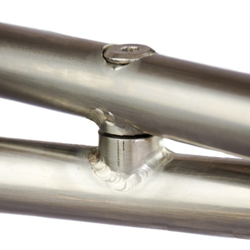 25815 Odyssey stainless steel support base for table top close up view on white background