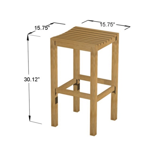 70639 Somerset Vogue teak backless bar stool autocad on white background