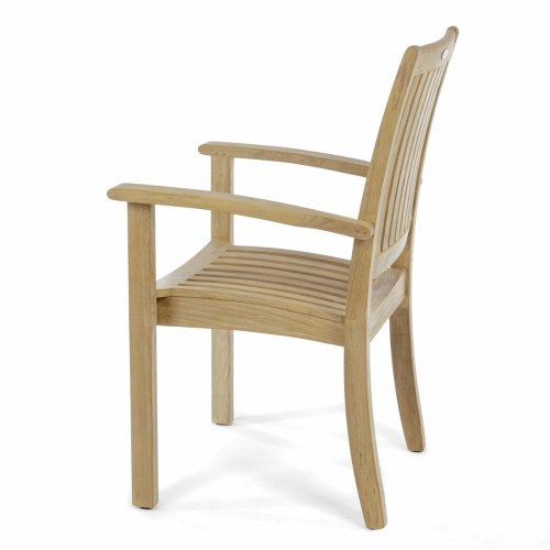 70758 Sussex Veranda teak dining armchair side angled on white background
