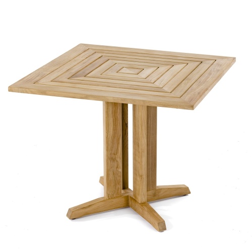 15815 Pyramid 36 inch Square Dining Table in angled table top view on white background