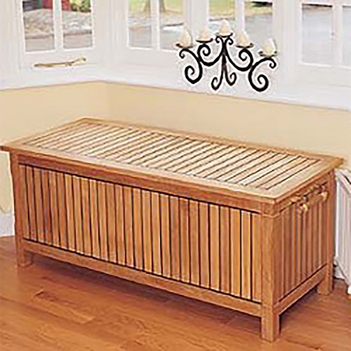18203 somerset rectangular storage box angled on indoor wooden floor with bay window in background