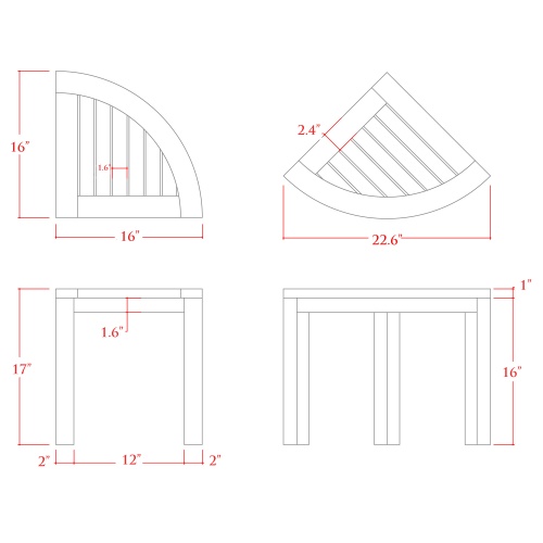 18818 Pacifica Corner Spa Stool autocad on white background