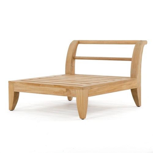 16766 Aman Dais teak End Sectional Frame angled on white background