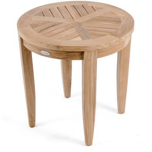 14140 Laguna teak side table angled on white background