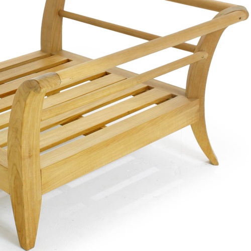 16765 Aman Dais Corner Sectional Teak Frame close up back view on a white background