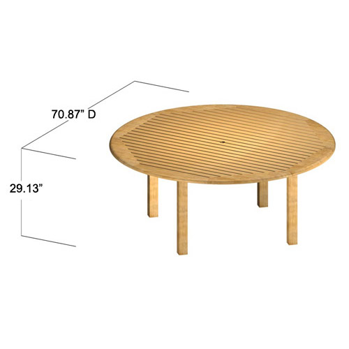 15348 Buckingham Teak Table in autocad on white background