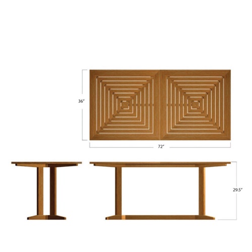 70467 Pyramid Rectangular Teak Dining Table autocad on white background